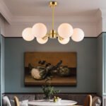 Copper chandelier post-modern minimalist light luxury living room lamp dining room bedroom magic beans molecular glass creative Scandinavian lamps and lanterns - Image 2