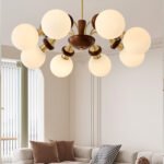 Chinese ancient living room chandelier new French retro full copper walnut color bedroom light luxury American restaurant magic bean chandelier - Image 3