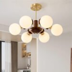 Chinese ancient living room chandelier new French retro full copper walnut color bedroom light luxury American restaurant magic bean chandelier