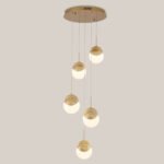 Scandinavian minimalist living room lamp modern light luxury bedroom villa creative retro staircase aisle room personalized dining room chandelier - Image 3