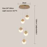 Scandinavian minimalist living room lamp modern light luxury bedroom villa creative retro staircase aisle room personalized dining room chandelier - Image 7