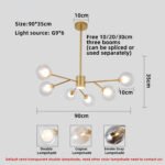 Scandinavian Lamps And Lanterns Post-Modern Simple Atmosphere Personality  Creativity Dining  Room Dining Room Lamp Bedroom Net Red Magic Bean Living Room Chandelier - Image 6