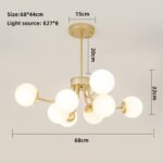 Scandinavian New Living Room Lights Simple Modern Creative Atmosphere Luxury Study Dining Room Bedroom Magic Beans Molecular Chandelier Fixtures - Image 7