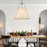 Modern Fabric Conical White Hanging Light - Image 8