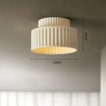 Vintage Cream Style Drum Semi Flush Mount Ceiling Lamp - Image 18