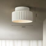 Vintage Cream Style Drum Semi Flush Mount Ceiling Lamp - Image 8