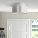Vintage Cream Style Drum Semi Flush Mount Ceiling Lamp - Image 3