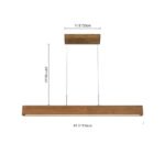 1-Light Modern Minimalist LED Wood Linear Chandelier - Image 9