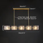 Textured Glass Linear Chandelier - Image 9