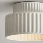 Vintage Cream Style Drum Semi Flush Mount Ceiling Lamp - Image 10