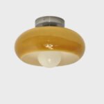 Mid Century Glass Semi Flush Mount Ceiling Lamp - Image 26
