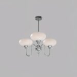 Vintage Creamy Persimmon Glass Chandelier - Image 7