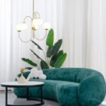 Metal Glass Vintage Chandelier - Image 7