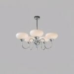 Vintage Creamy Persimmon Glass Chandelier - Image 8