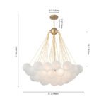 3-Light Cluster Frosted Glass Bubble Chandelier - Image 18