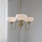 Vintage Creamy Persimmon Glass Chandelier - Image 2