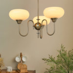 Vintage Creamy Persimmon Glass Chandelier - Image 11