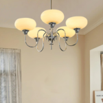 Vintage Creamy Persimmon Glass Chandelier - Image 27