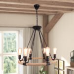 Vintage Hemp Rope Wheel Chandelier - Image 5