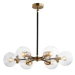 Black and Brass Mid-century Sputnik Chandelier - Image 5