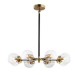Black and Brass Mid-century Sputnik Chandelier - Image 6