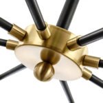 Black and Brass Mid-century Sputnik Chandelier - Image 8