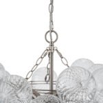 Brass Cluster Ribbed Glass Globe Bubble Chandelier - Image 36