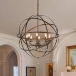 Classic 8-Light Sphere Chandelier with Crystal Accents