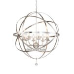 Classic 8-Light Sphere Chandelier with Crystal Accents - Image 14