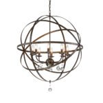 Classic 8-Light Sphere Chandelier with Crystal Accents - Image 7