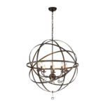 Classic 8-Light Sphere Chandelier with Crystal Accents - Image 6
