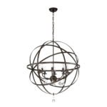 Classic 8-Light Sphere Chandelier with Crystal Accents - Image 5