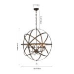 Classic 8-Light Sphere Chandelier with Crystal Accents - Image 18