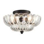 Vintage Amber Glass Semi-Flush Ceiling Light - Image 16