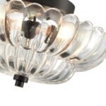 Vintage Amber Glass Semi-Flush Ceiling Light - Image 15