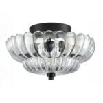 Vintage Amber Glass Semi-Flush Ceiling Light - Image 17
