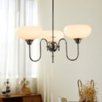 Vintage Creamy Persimmon Glass Chandelier - Image 21