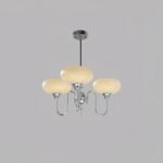 Vintage Creamy Persimmon Glass Chandelier - Image 25