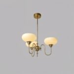 Vintage Creamy Persimmon Glass Chandelier - Image 10