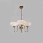 Vintage Creamy Persimmon Glass Chandelier - Image 3