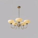 Vintage Creamy Persimmon Glass Chandelier - Image 17