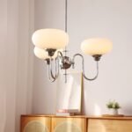 Vintage Creamy Persimmon Glass Chandelier - Image 22