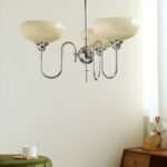 Vintage Creamy Persimmon Glass Chandelier - Image 24