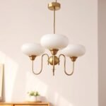 Vintage Creamy Persimmon Glass Chandelier