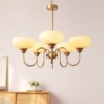 Vintage Creamy Persimmon Glass Chandelier - Image 13