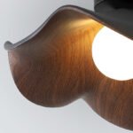 Scandinavian Wood Lotus Resin Ceiling Light - Image 17