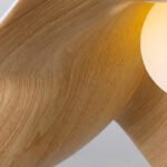 Scandinavian Wood Lotus Resin Ceiling Light - Image 19