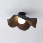 Scandinavian Wood Lotus Resin Ceiling Light - Image 16