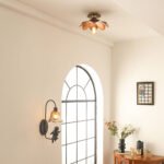 Iron Art Living Room Brown Ceiling Light - Image 3