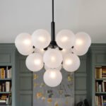 Frosted Ribbed Glass Bubble Chandelier - Image 5
